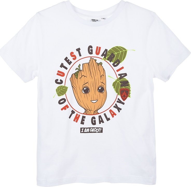 Bílé chlapecké tričko Groot Guardians of the Galaxy (Velikost 98)