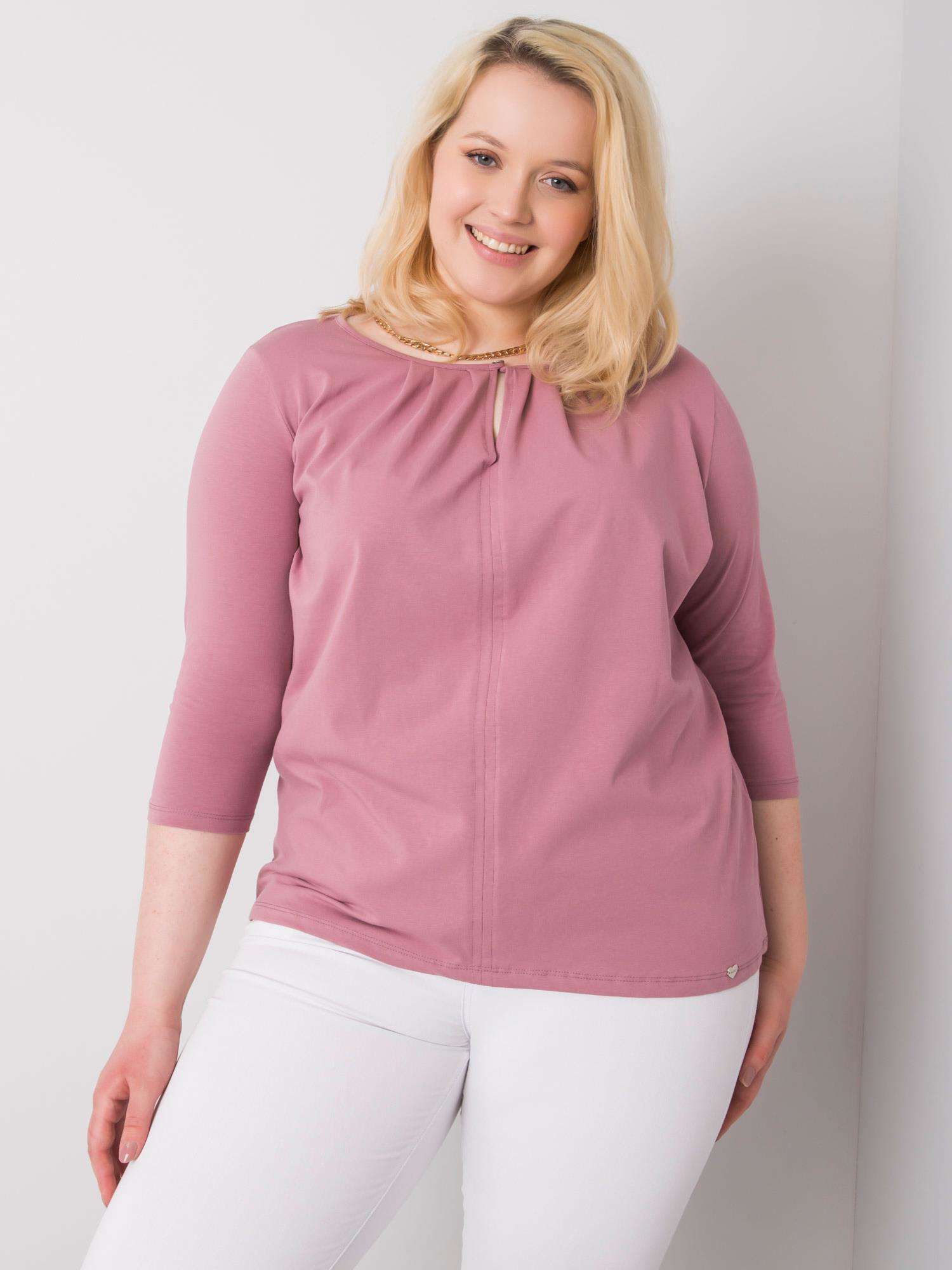 Růžová elegantní halenka RV-BZ-6334.19P-pink Velikost: XL