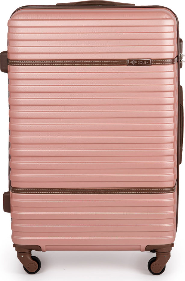 SOLIER ROSEGOLD SKOŘEPINOVÝ KUFR VEL. XL S16 (WALIZKA STL957 PINK XL 26') Velikost: XL