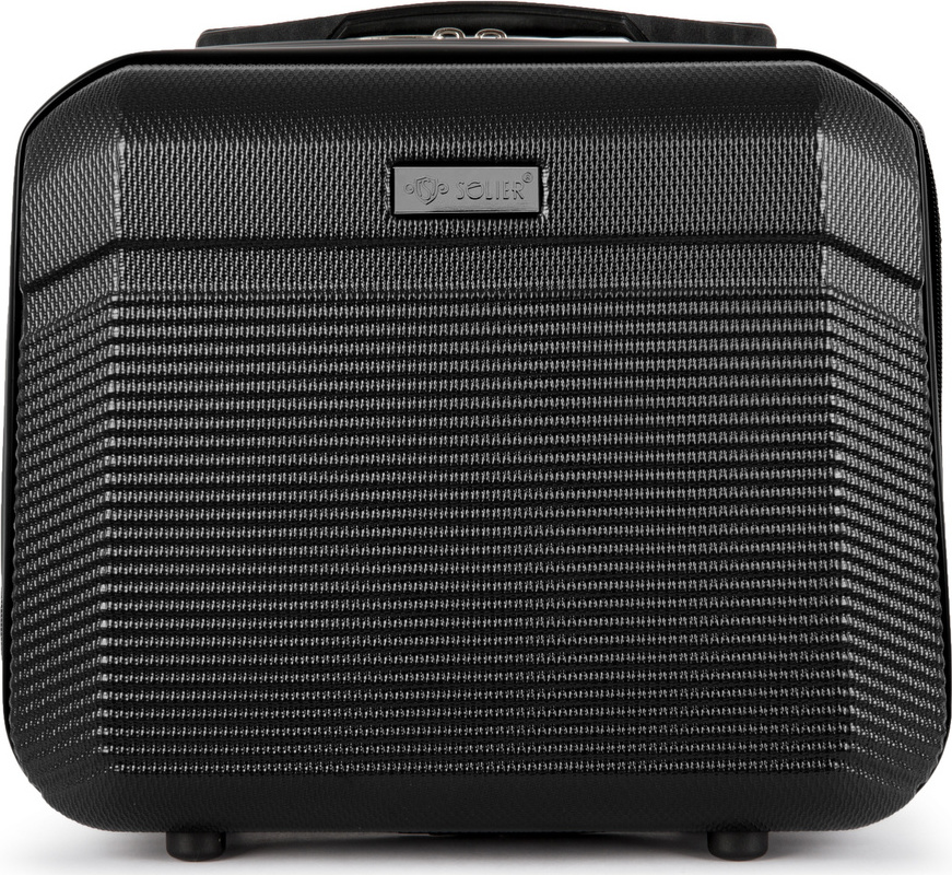 Solier Černý cestovní kosmetický kufr ELEGANT S16 (KUFEREK STL945 14' BLACK)