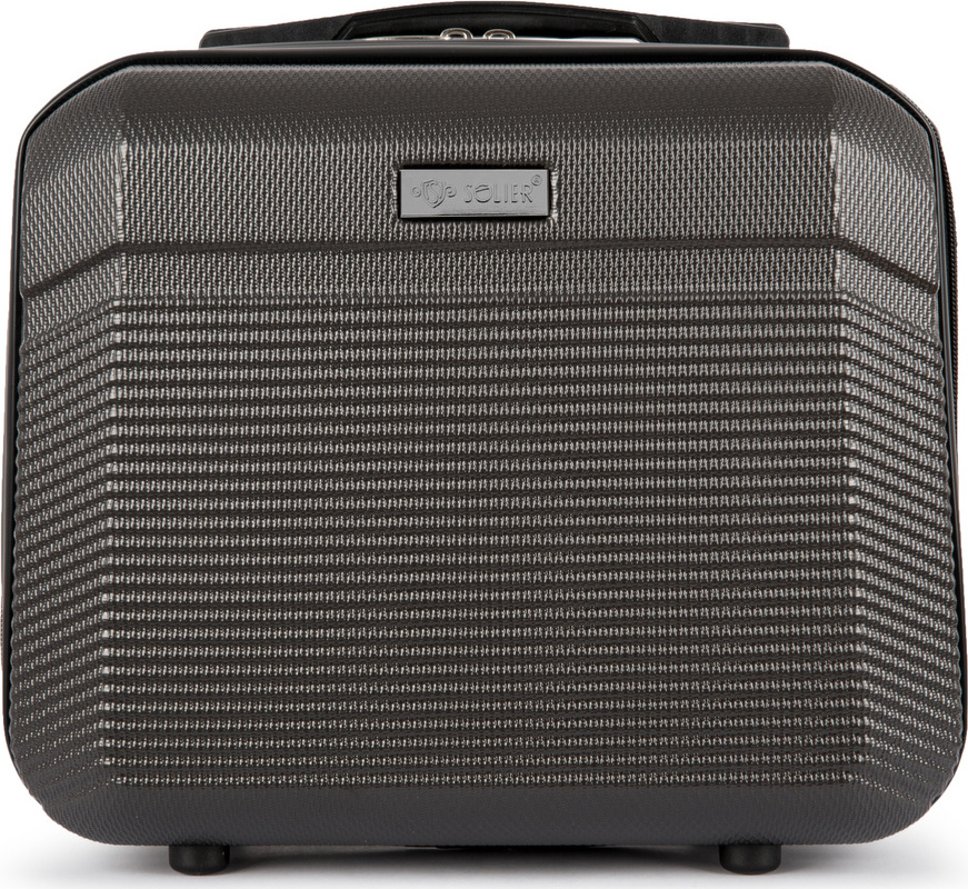 Solier Tmavě šedý cestovní kosmetický kufr ELEGANT S16 (KUFEREK STL945 14' DARK GREY)