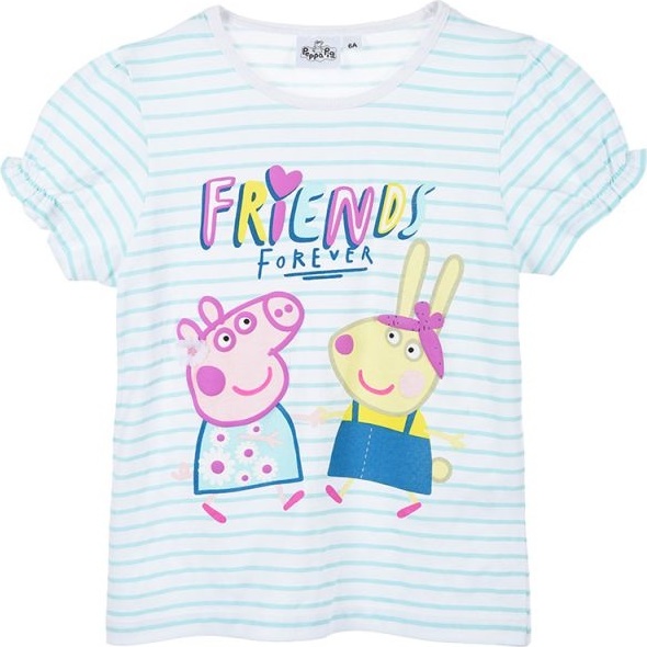 Světle modré pruhované dívčí tričko Peppa Pig (Velikost 98)