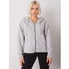 Světle šedá dámská mikina na zip s kapucí