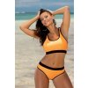 Světle oranžové bikiny s černým pruhem Isuel