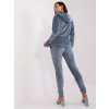 Modro-šedá velurová tepláková souprava (Velikost L/XL)