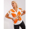 Bílé triko s oranžovým květinovým potiskem