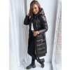 Černý dlouhý prošívaný kabát BETHANNY
