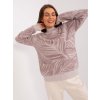 Světle fialový svetr se vzorem listů (Velikost ONE SIZE)