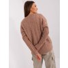 Hnědý copánkový svetr