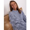 Modrošedý svetr s nabíranými rukávy