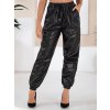 Černé koženkové joggery MAGIR