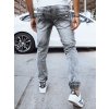 Šedé džínové jogger kalhoty se zipy