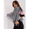 Tmavě šedá šála s třásněmi (Velikost ONE SIZE)