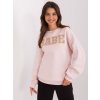 Světle růžová oversize mikina BABE
