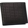 Forever Young Černá kožená peněženka zdobená ražbou s monogramem F016