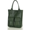 MARCO MAZZINI Tmavě khaki shopper bag s kapsami