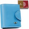 Světle modrá malá dámská kožená peněženka Y409