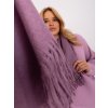 Fialová šála se střapcemi