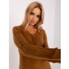 Hnědý svetr s copánkovým vzorem (Velikost ONE SIZE)
