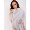 Světle šedá šála s třásněmi