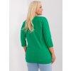 Zelená halenka s potiskem a 3/4 rukávem