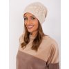 Světle béžová čepice s aplikací