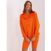 Oranžový třídílný komplet šortek, crop topu a mikiny