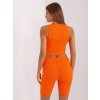 Oranžový třídílný komplet šortek, crop topu a mikiny
