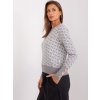Šedý vzorovaný svetr s ozdobnými knoflíky (Velikost ONE SIZE)