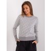 Šedý vzorovaný svetr s ozdobnými knoflíky (Velikost ONE SIZE)