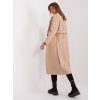 Béžový dlouhý kabát s páskem