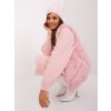 Světle růžová zimní čepice s aplikací