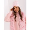 Světle růžová zimní čepice s aplikací