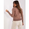 Hnědý vzorovaný svetr s ozdobnými knoflíky (Velikost ONE SIZE)