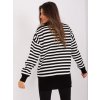 Černo-bílý pruhovaný volný svetr (Velikost ONE SIZE)