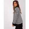 Černo-bílý pruhovaný volný svetr (Velikost ONE SIZE)