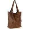 MARCO MAZZINI hnědá prostorná kožená shopper kabelka