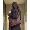 MARCO MAZZINI hnědá prostorná kožená shopper kabelka