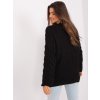 Černý delší svetr s copánkovým vzorem