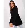 Černý delší svetr s copánkovým vzorem