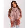Meruňková vzorovaná šála s třásněmi