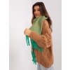 Světle zelená šála s třásněmi