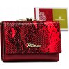 Peterson Červená střední kožená peněženka s hadím potiskem Y254