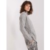 Šedý copánkový rolákový svetr