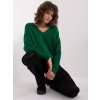 Tmavě zelený svetr s výstřihem do V