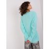 Mintový svetr s výstřihem do V
