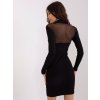 Černé mini šaty s průsvitným výstřihem a zády