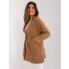 Hnědý delší svetr z ozdobnými knoflíky a kapsami