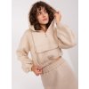 Béžový dámský komplet mikiny a sukně