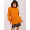 Oranžový copánkový svetr s rolákem